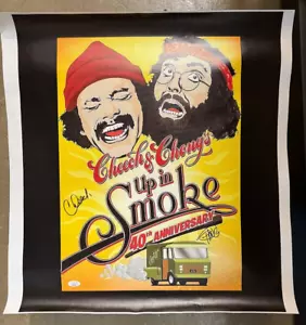 Cheech & Chong signiert in Rauch Leinwand Poster JSA authentifiziert top - Bild 1 von 5