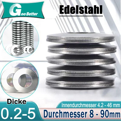 GOO BETTER Tellerfedern DIN 2093 Edelstahl Spannscheibe Ø 8mm bis 90mm- verschiedene Größen