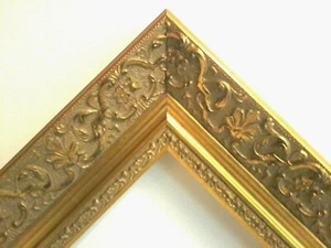 8 X 10 STANDARD PICTURE FRAME 2 3/8" WIDE GOLD LEAF SCOOP - Picture 1 of 7