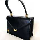 GIVENCHY Handbag Vintage 4G Logo Leather Black women's USED FROM JAPAN