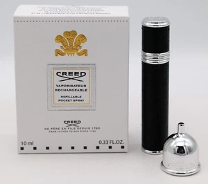 Creed Leather Atomizer Silver / Black 10ml 0.33oz Authentic & Fast  Finescents! - Picture 1 of 10