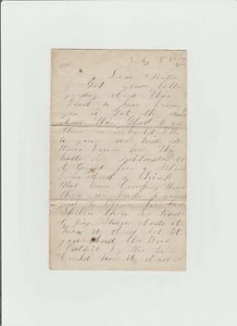JULY 5 1862 UNION ARMY CIVIL WAR LETTER THEODORE HATTERS? SPEAKS OF SHOOTING - Picture 1 of 2