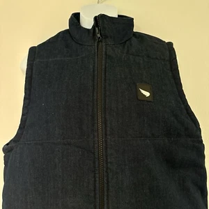 Saint Works Denim Puffer Vest Gilet Size M - Picture 1 of 8