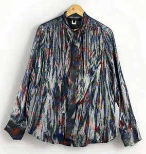 Blusa vintage para mujer Marc Jacob's talla 6 mezcla de seda multicolor abstracto diseñador - Imagen 1 de 11