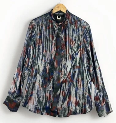 Blusa vintage para mujer Marc Jacob's talla 6 mezcla de seda multicolor abstracto diseñador Foto 1 de 4