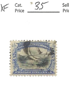 US # 297, 5 cent blue & black, Bridge at Niagara, 1901, VF-XF, scv $35 - Picture 1 of 2