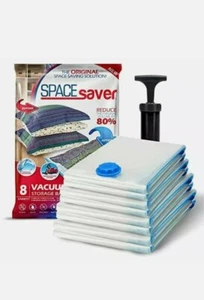 Spacesaver Premium Vakuum Aufbewahrungsbeutel Handpumpe Doppelreißverschluss Sorte 8er Pack - Bild 1 von 6