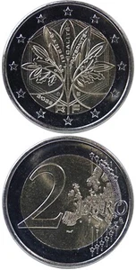 FRANKREICH/FRANCE € 2 Euro 2023 AUNC (New/2nd Type) 'Oak and Olive Tree' - Bild 1 von 1
