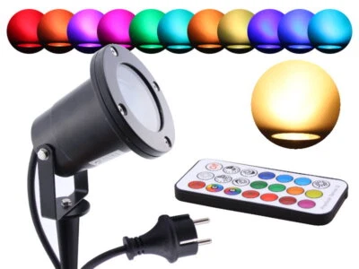 3W RGB+WW LED Gartenstrahler mit Erdspieß schwarz IP68 230V Memory Funktion - Bild 1 von 4