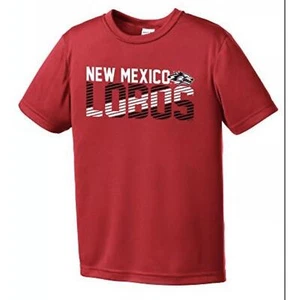  Image One Youth Grande NCAA Nuevo México Lobos Rojo Manga Corta Poliéster Nuevo con Etiquetas - Imagen 1 de 4