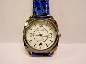 NEW! Gossip Blue Leopard Leather Band Quartz Watch - Picture 1 of 4