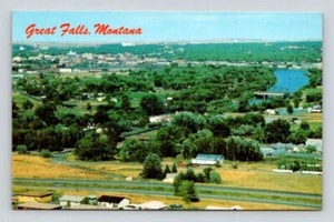 Great Falls Montana Skyline and Missouri River View Postcard - Picture 1 of 2