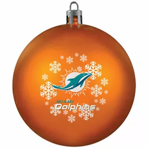 Miami Dolphins Snowflake Shatter Proof Ball Ornament - Picture 1 of 1
