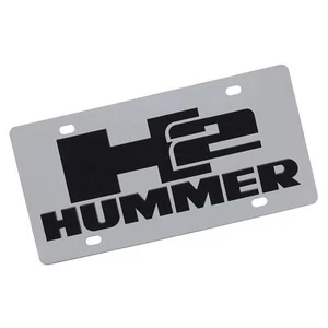 Hummer Dual Logo H2 License Plate (Chrome) - Picture 1 of 4