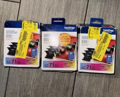 Genuine Brother LC71CL InkCartridge - Magenta Cyan YellowExp 2023 SEALED - Image 1 of 2