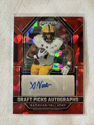 Xazavian Valladay Prizm Draft Picks Red Ice  Panini DPA-XAV Draft Autographs  - Image 1 of 2