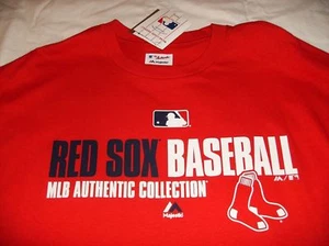 T-shirt Boston Red Sox Majestic extra large rossa nuova con etichette XL - Foto 1 di 3