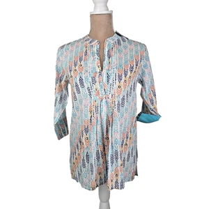 Roberta Roller Rabbit Arles Shirt TUNIC Blue White XS top NWT - Picture 1 of 12