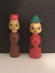 Japanese Kokeshi Wooden Miniature Dolls - Picture 1 of 2