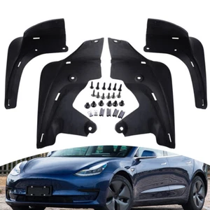 Set of 4 For Tesla Model 3 2012-2023 Mud Flaps Splash Guards Front + Rear Black - Bild 1 von 12