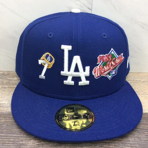 New Era Los Angeles Dodgers 59FIFTY Count The Ring Fitted Patch Hat Size 7 3/4 Cover