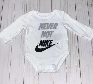 Nike Baby Boy Clothes One-Piece Long Sleeve Bodysuit White Size - Newborn - Picture 1 of 4