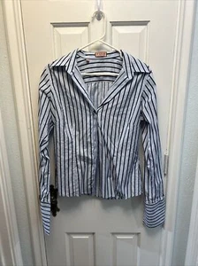 Thomas Pink Jermyn Street London Blue/White Striped Tailored Shirt US 12 - Picture 1 of 4