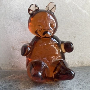 Vintage Wedgwood Topaz Brown Amber Glass Teddy Bear Paperweight SG449 - Picture 1 of 15