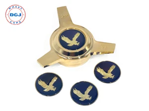 Dark Purple on Gold Plastic Eagle Lowrider Wire Wheel Chips Emblems Size 2.25 - Bild 1 von 2