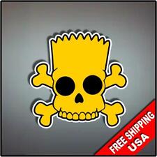 Bart Simpson Skull 4" x 4" Window Decal Sticker 