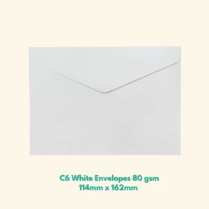 White C6 Envelopes 80 gsm 20/pk 114mmx162mm - Foto 1 di 1