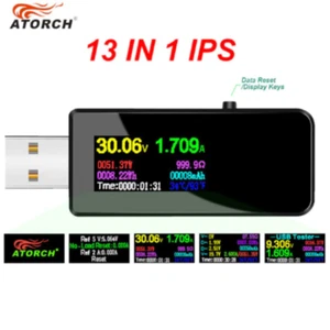 13 in 1 usb tester ATORCH LCD power meter digital voltmeter volt meter A96 COLOR - Picture 1 of 6