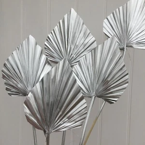 Bunch of 5 MINI Silver Dried Palm Spears , CAKE TOPPERS - Picture 1 of 3