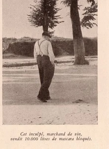 38 FORT BARRAUX INCULPE MARCHAND VIN MASCARA BLOQUE PETITE IMAGE 1942 PRINT - Foto 1 di 1