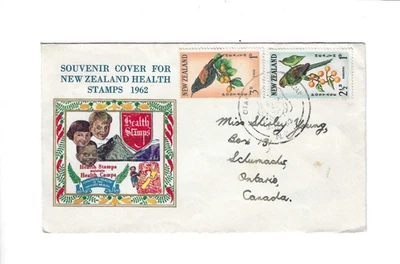 NEW  ZEALAND 1962 Cover sent to Canada - Health Stamps - Image 1 of 2