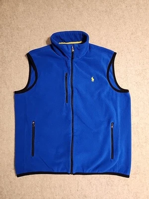 Chaleco polar Polo Ralph Lauren Performance para hombre L azul cremallera completa sin mangas Foto 1 de 4