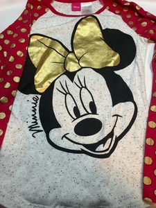 Camicia bambina Minnie Mouse Disney stile baseball XL (14/16) leggera manica lunga - Foto 1 di 4