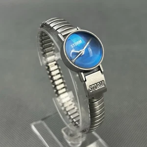Storm Mini Bubble Womens Watch Silver S.Steel Blue Dial Round New Battery VGC - Picture 1 of 17