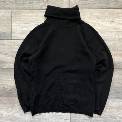 Винтажный женский свитер водолазка Ellen Tracy M 100% кашемировый черный с длинным рукавом - Изображение 1 из 4