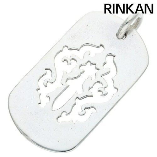 CHROME HEARTS COLLANA CANE GRANDE CROMATA CUORI D TAG LRG CROCE DAGG CUT OUT DAGGG TOP PER