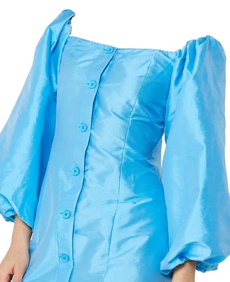 Women’s River Island Mini Dress Size-8 Satin Off The Shoulder , Christmas Party - Image 1 of 4