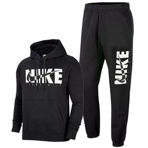 Nike Air Trainingsanzug Herren Fleece Sportswear Hoodie Jogginghose Hoody Hose Schwarz - Bild 1 von 7