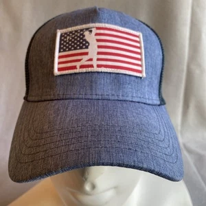Walter Hagen Golf Hat Men's Sz M/L Mesh Flex Fit American Flag Blue - Picture 1 of 12
