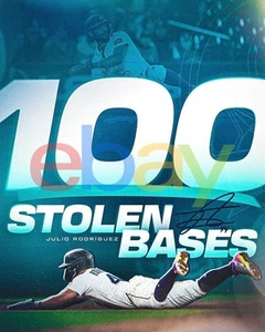 Julio Rodriguez 100 Stolen Bases Collage Seattle Mariners 8x10 MLB Photo - Picture 1 of 1