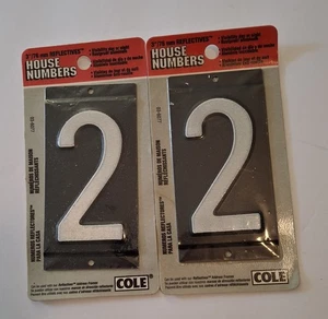 Cole Hausnummer 2. Reflektierend 3" hoch 2er Set - Bild 1 von 2