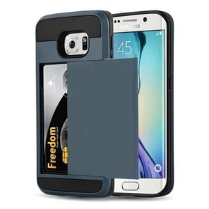 Custodia rigida per Samsung Galaxy S6 EDGE outdoor protezione ibrida cover tasca scheda - Foto 1 di 7