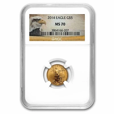 2014 1/10 oz American Gold Eagle MS-70 NGC - Image 1 of 3