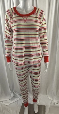Nordstrom B.P. Conjunto de pijama de rayas térmicas rojo multi XL ropa de salón esencial 88-67 Foto 1 de 4