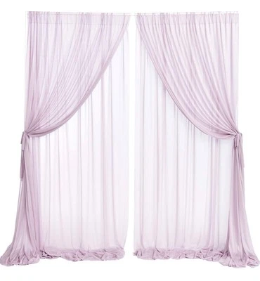 Ling’s Moment 10 pies x 10 pies púrpura claro gasa como telón de fondo cortinas lavanda Foto 1 de 4
