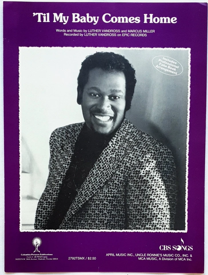 Luther Vandross - 'Til My Baby Comes Home 1985 Original USA Sheet Music - Image 1 of 1